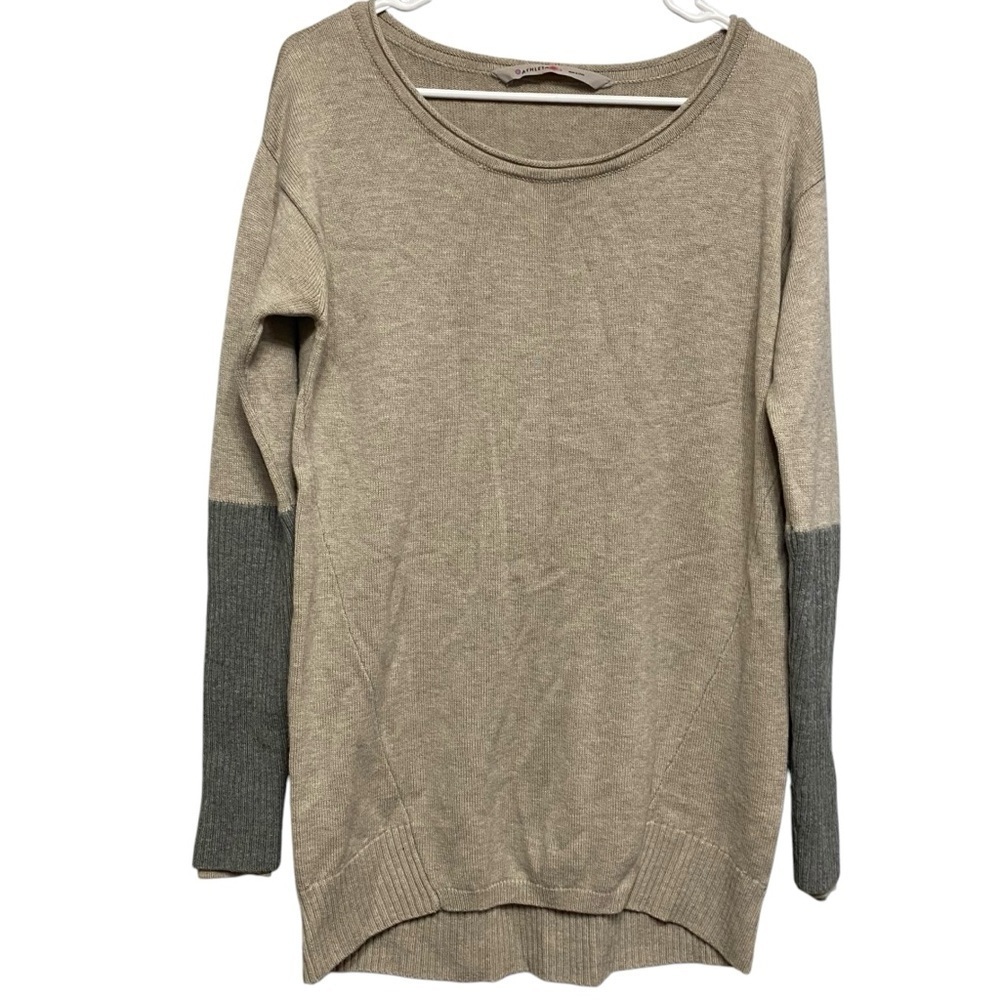 Athleta Nopa Merino Wool Colorblock Sleeves Slouchy Oversized Sweater Sz Small